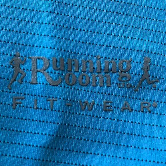 Running Room Fit Wear Long Slv Crew Neck Stripe Top Blue Sz M - no fabric tag - Picture 14 of 15